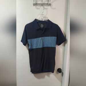 Boy's Lucky Horse Polo Shirt - Navy and Black Size M.